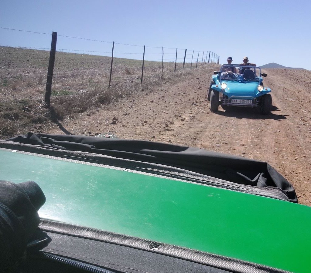 Driving the farm roads on the Wild Buggers Amazing Race.