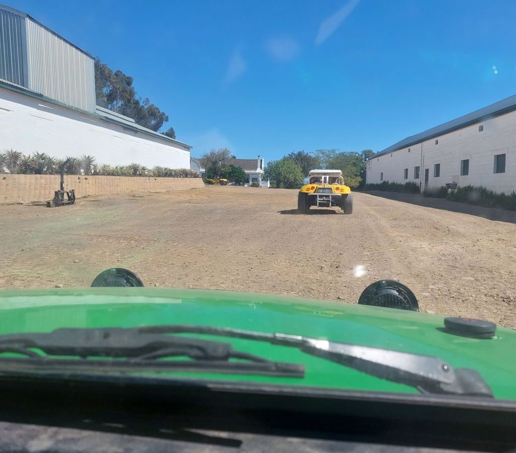 Driving the farm roads on the Wild Buggers Amazing Race.