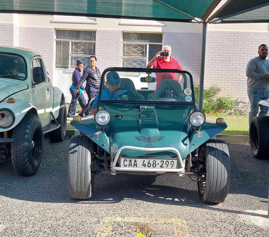 Louis's green Beamish Beach Buggy parked at Huis Uitsig during the Wild Buggers Beach Buggy Club charity event.