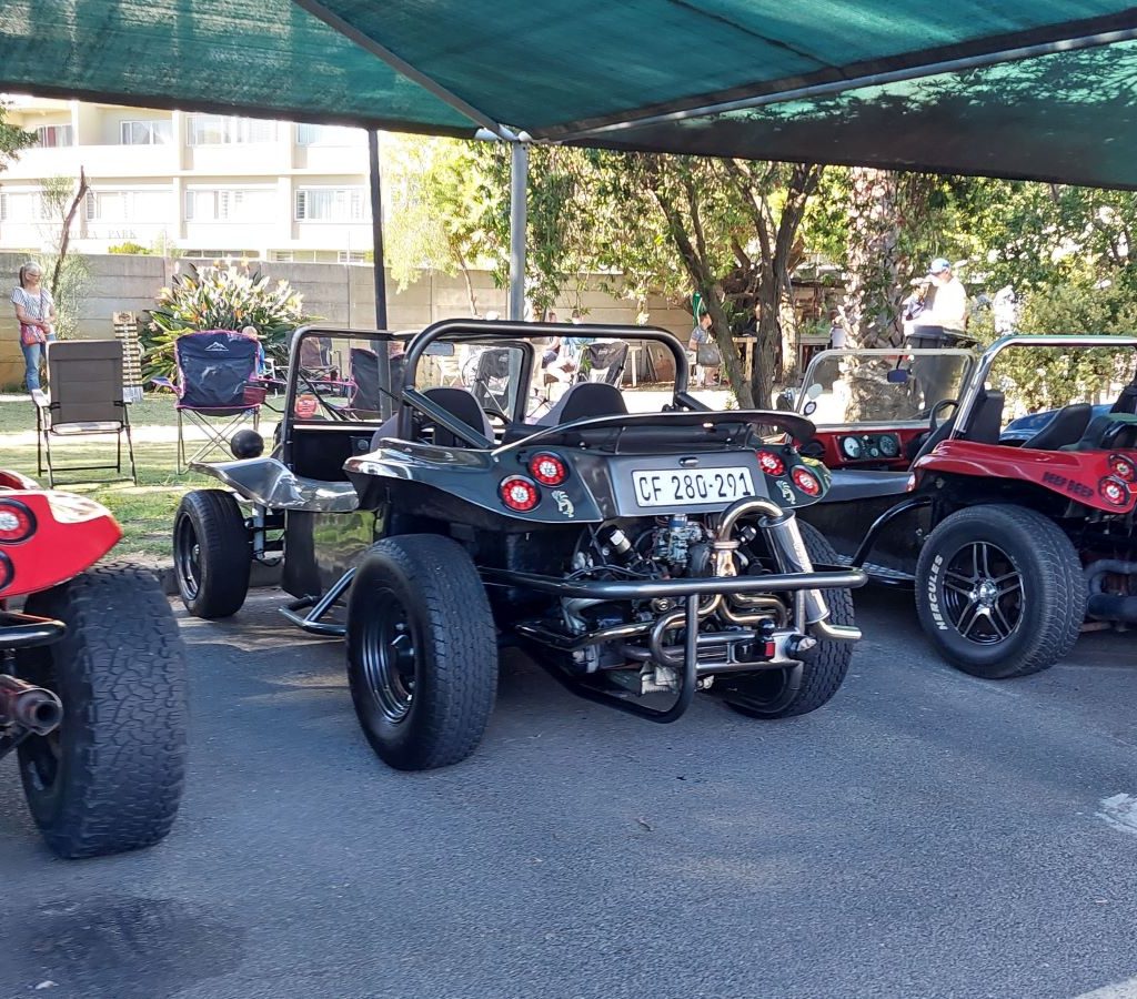 Jaco’s custom Beamish Beach Buggy with a classic VW air-cooled engine on display at a Wild Buggers club event.