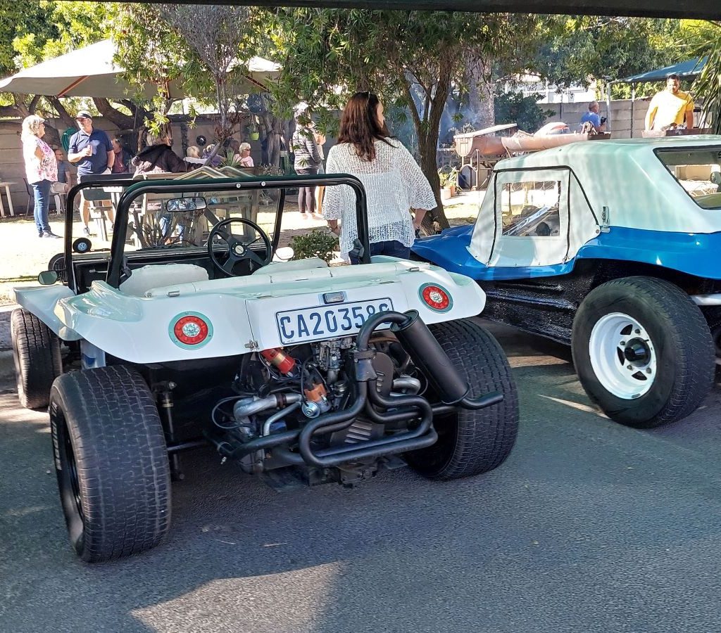 Nick’s white Beamish Beach Buggy with a classic VW air-cooled engine parked at a Wild Buggers club event.
