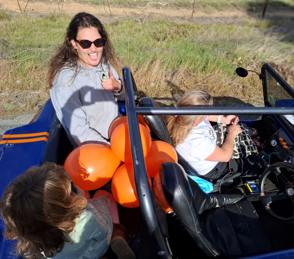 On the side of the road in Hermon to prepare for the big moment