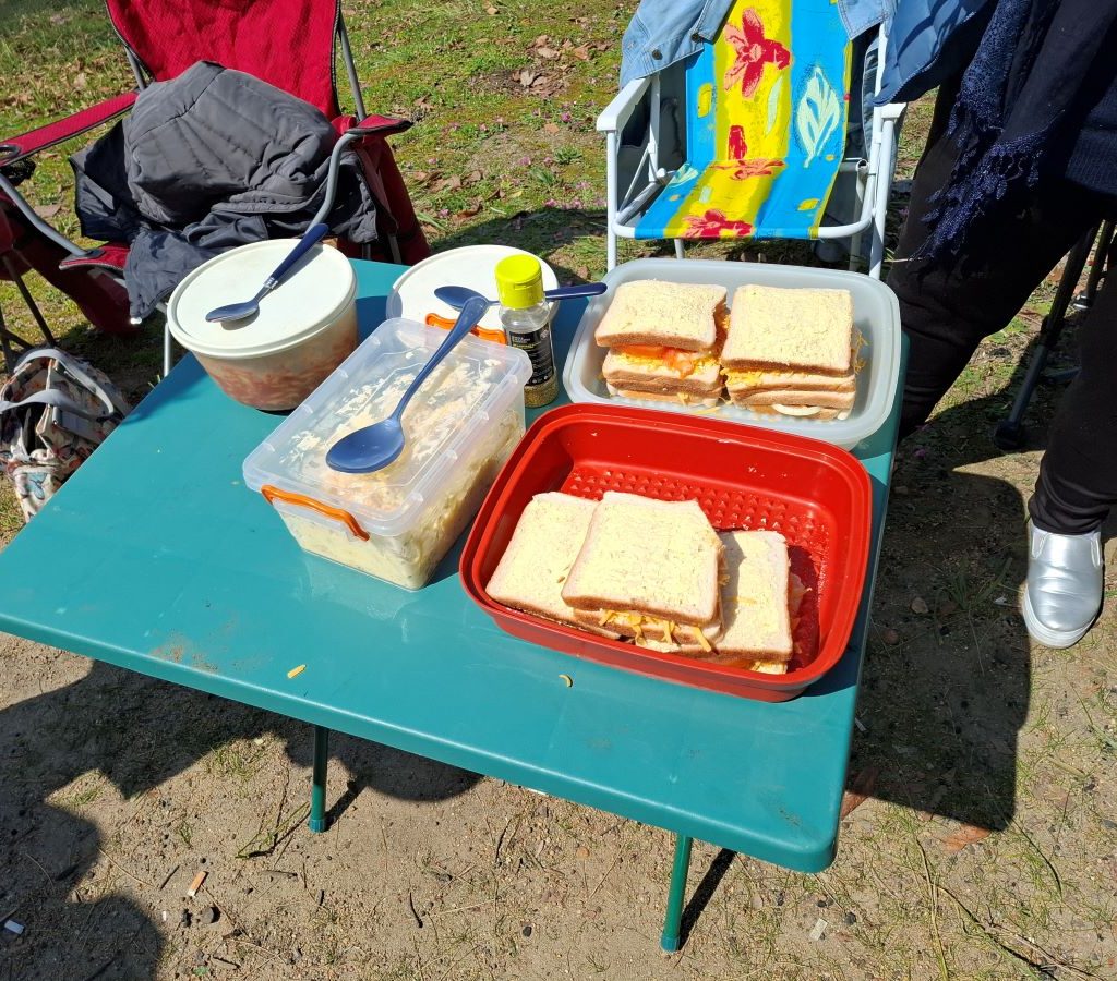 A plate of braai broodjies ready to be grilled at a Wild Buggers Beach Buggy Club event.