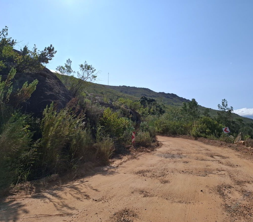 Potholes scattered across the gravel road that the Wild Buggers Beach Buggy Club must travel on.