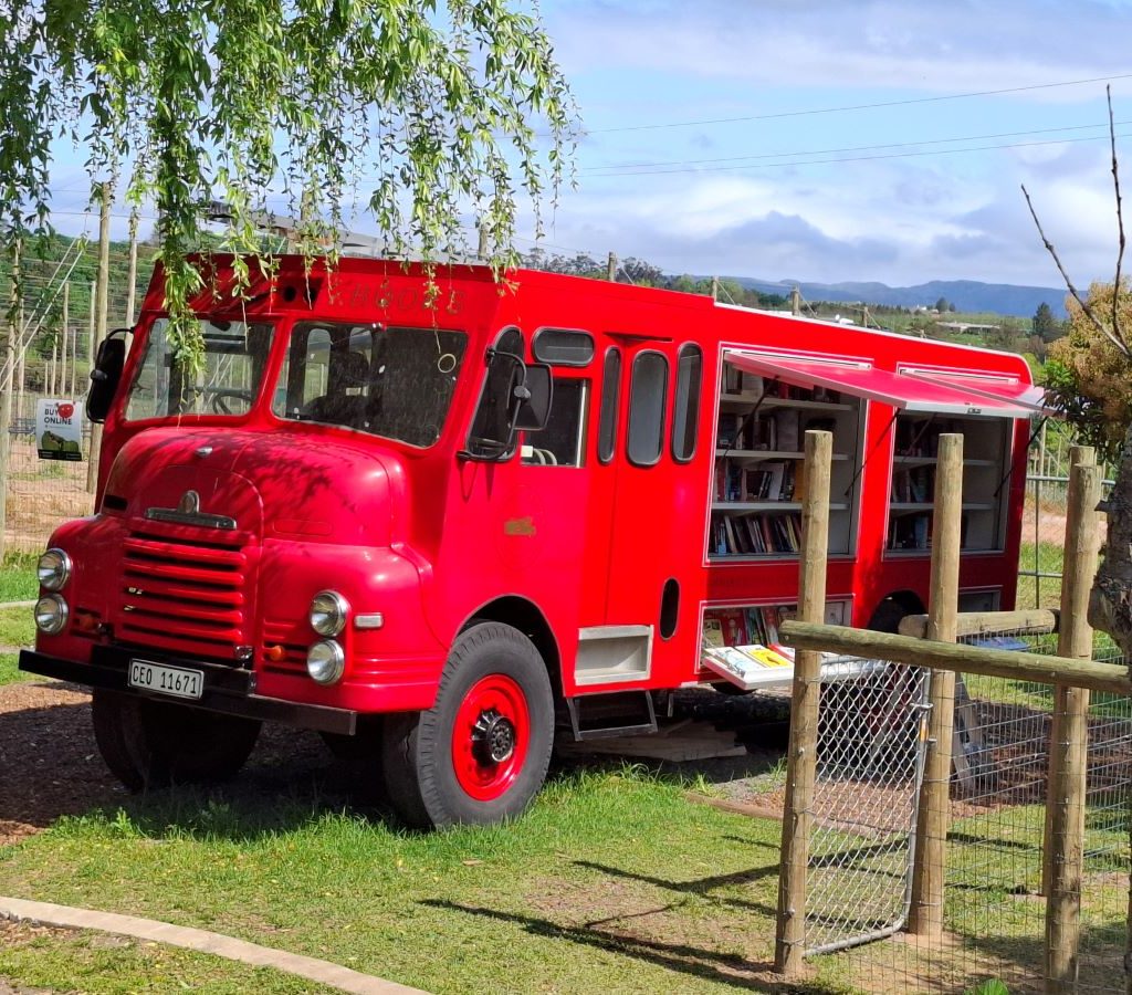 A very old bus parked at Peregrine Farm Stall in Grabouw during the Wild Buggers Winelands Breakfast Run.