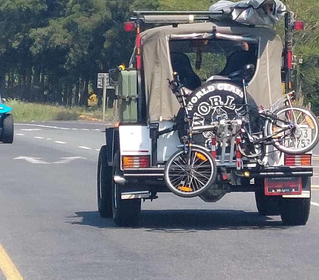 Faizal and Ayesha driving their VW air-cooled Veep during the Wild Buggers Winelands Breakfast Run.
