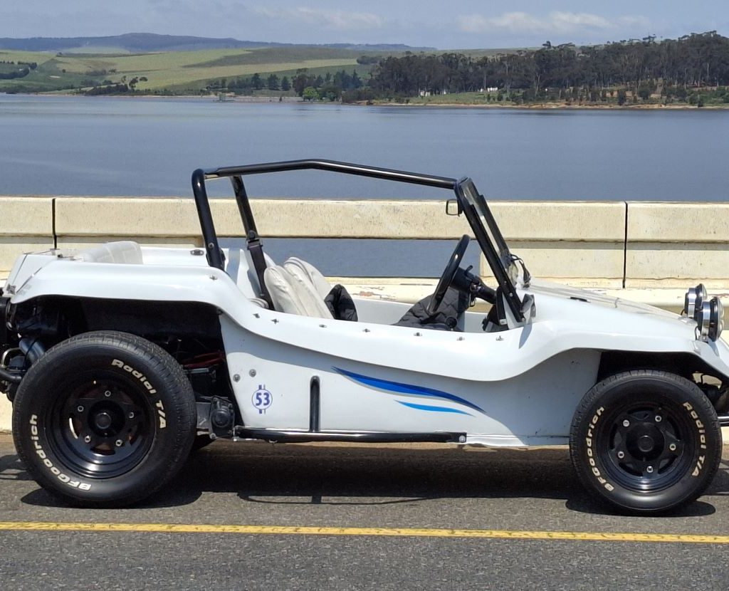 Nick and Ellie’s white Beamish bug during the Wild Buggers Winelands Breakfast Run.