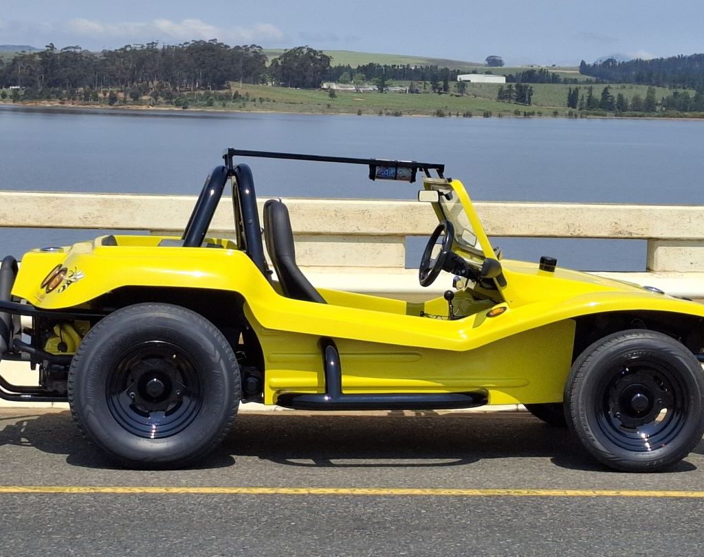 Anthony and Michelle Jenkins’ newly restored Bumblebee beach buggy during the Wild Buggers Winelands Breakfast Run.