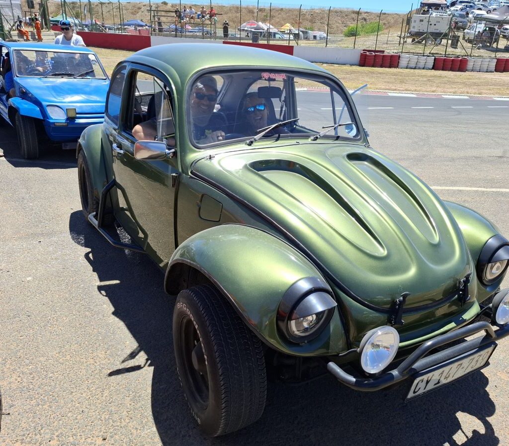 Children on Wild Buggers beach buggies, ready to go for a ride at the Killarney International Raceway charity run.