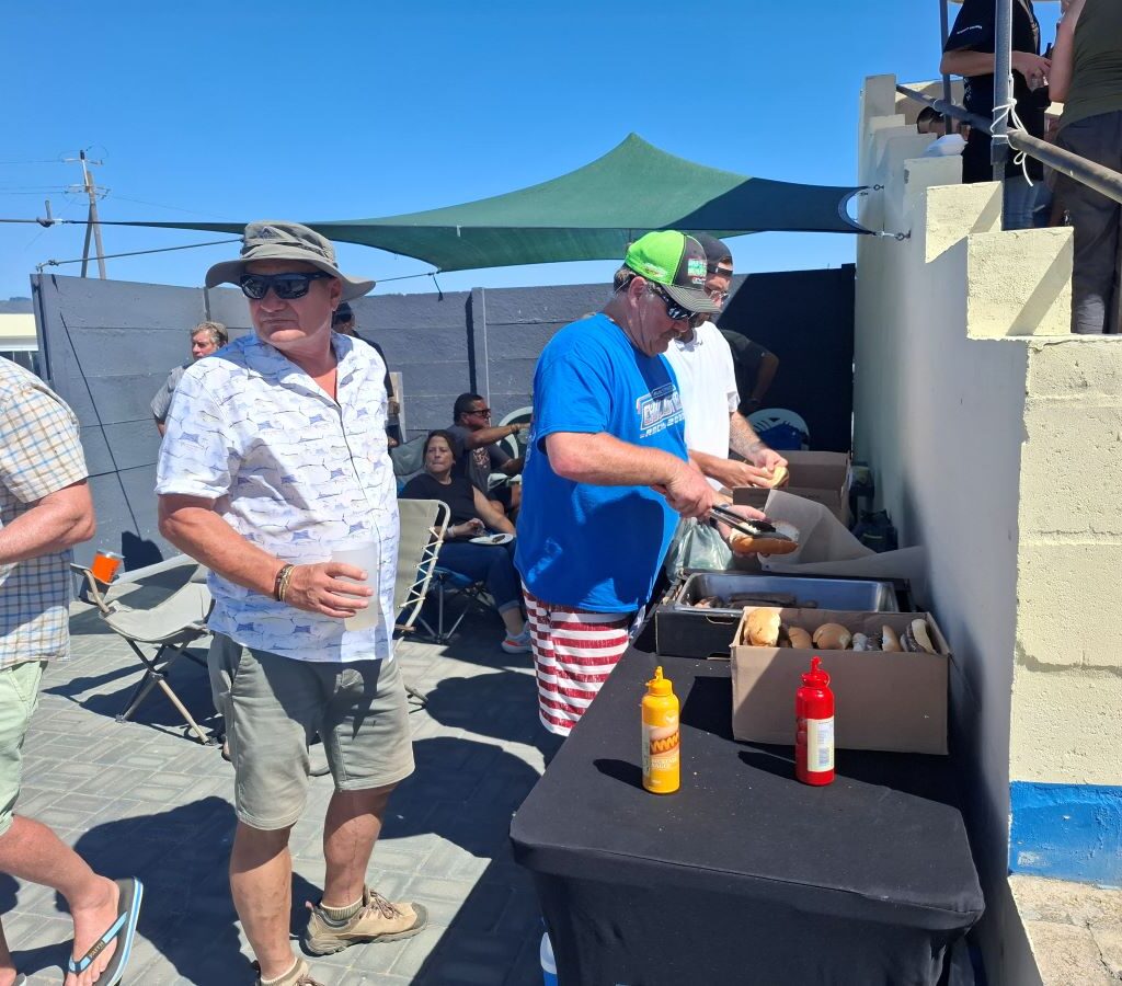 Boerewors rolls being cooked at the Wild Buggers Beach Buggy Club's Killarney International Raceway charity run.