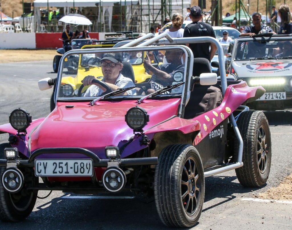 Gary Fleming's Beamish beach buggy with a 1600 VW air-cooled Beetle motor, ready to take children for a ride at the Wild Buggers Beach Buggy Club's Killarney International Raceway charity run.