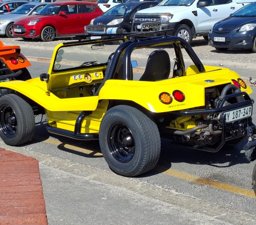 Anthony Jenkins' yellow Salamander beach buggy, "Bumblebee," at Surfers Corner during the Wild Buggers Valentine's Day run.