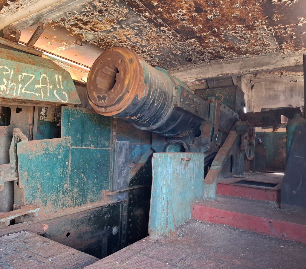 Interior view of The Cannon's compartment in Simon's Town, a historic site visited by the Wild Buggers Beach Buggy Club during their Valentine's Day run.