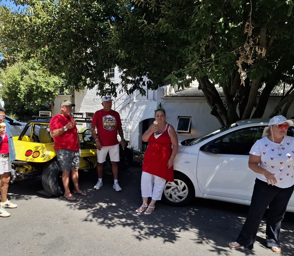 Wild Buggers Beach Buggy Club members enjoying Honeycomb sugar cones during their Valentine's Day run.