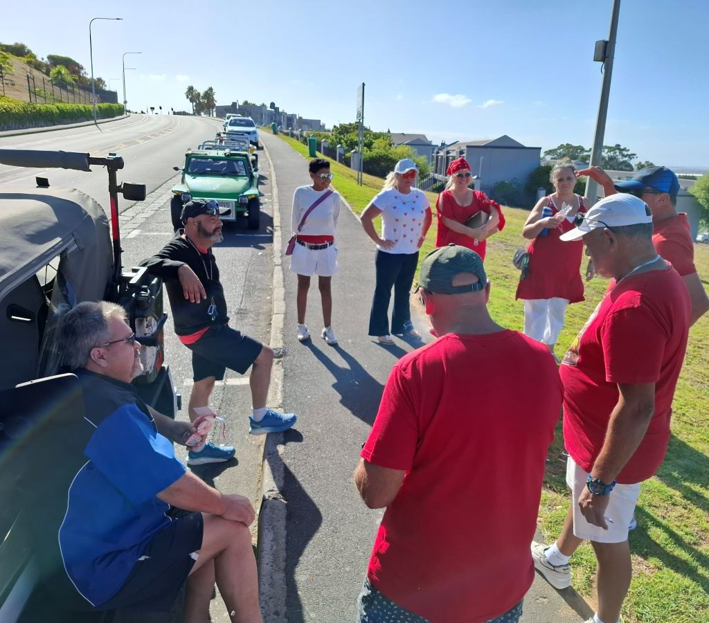 Brent Van Der Weijde explains the route to Wild Buggers Beach Buggy Club members on Lovers Lane in Plattekloof before their Valentine's Day run.