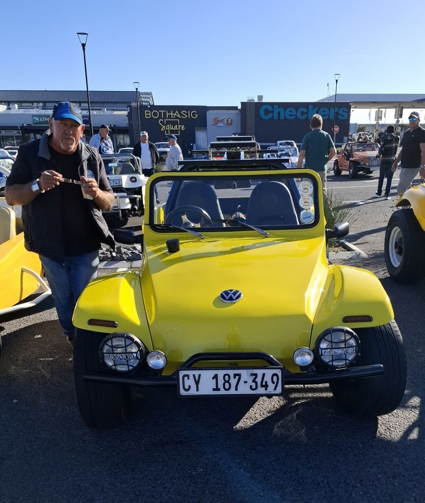 Anthony’s vibrant Salamander Beach Buggy, ‘Bumble Bee,’ at the Cape Buggy Tour 2025.