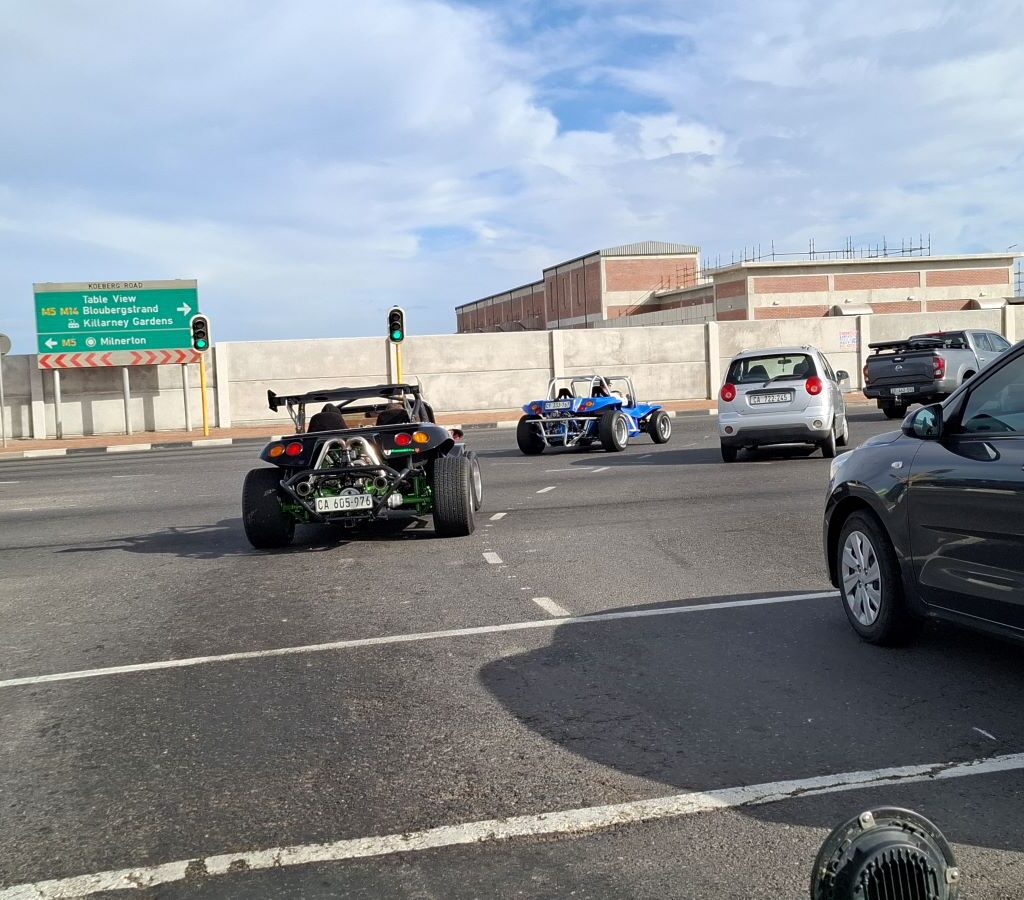 Wild Buggers Beach Buggy Club members preparing to leave Spar Plattekloof parking lot and begin the convoy for the Reach for a Dream charity run.