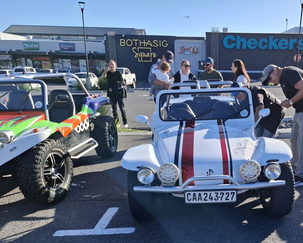 White Lolette Beach Buggy gleaming in the sun at the Cape Buggy Tour 2025.