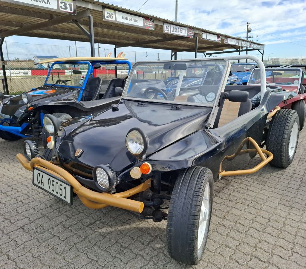 Ruan Ackerman's stylish black Beamish beach buggy on display at the Wild Buggers Reach for a Dream charity run.
