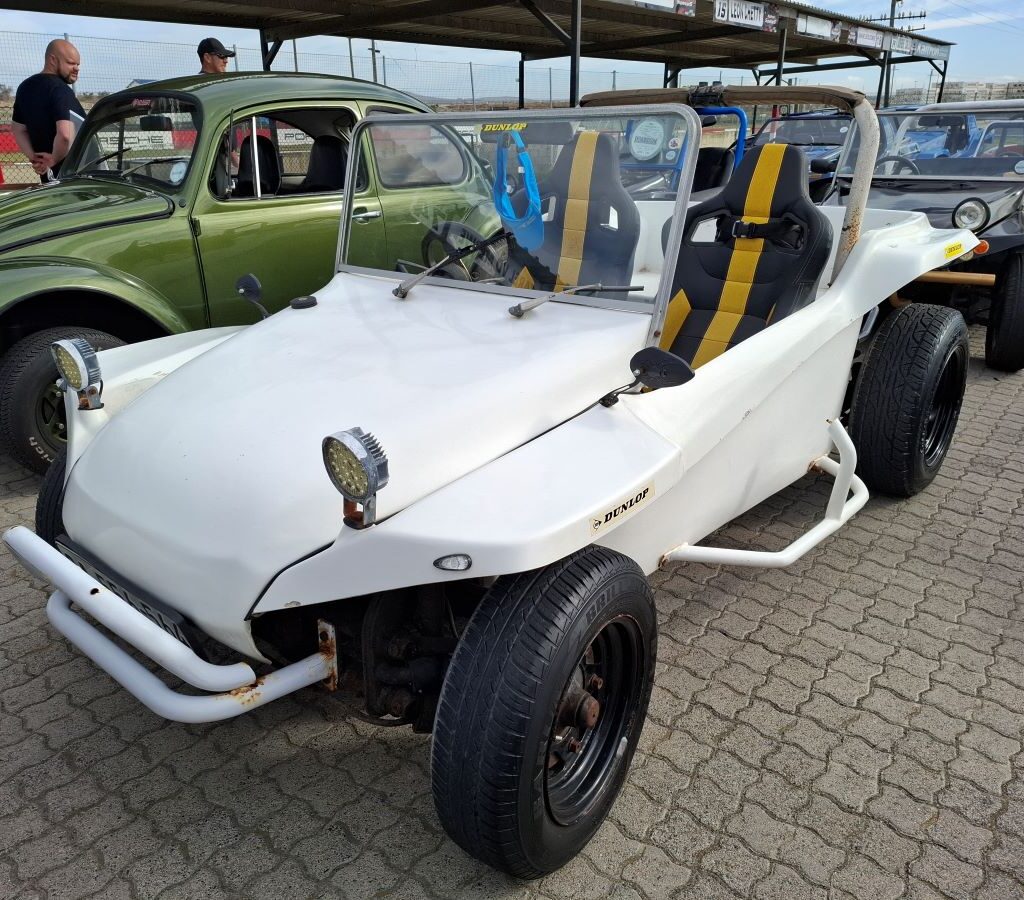 A pristine white Beamish beach buggy showcased at the Wild Buggers Reach for a Dream charity run.