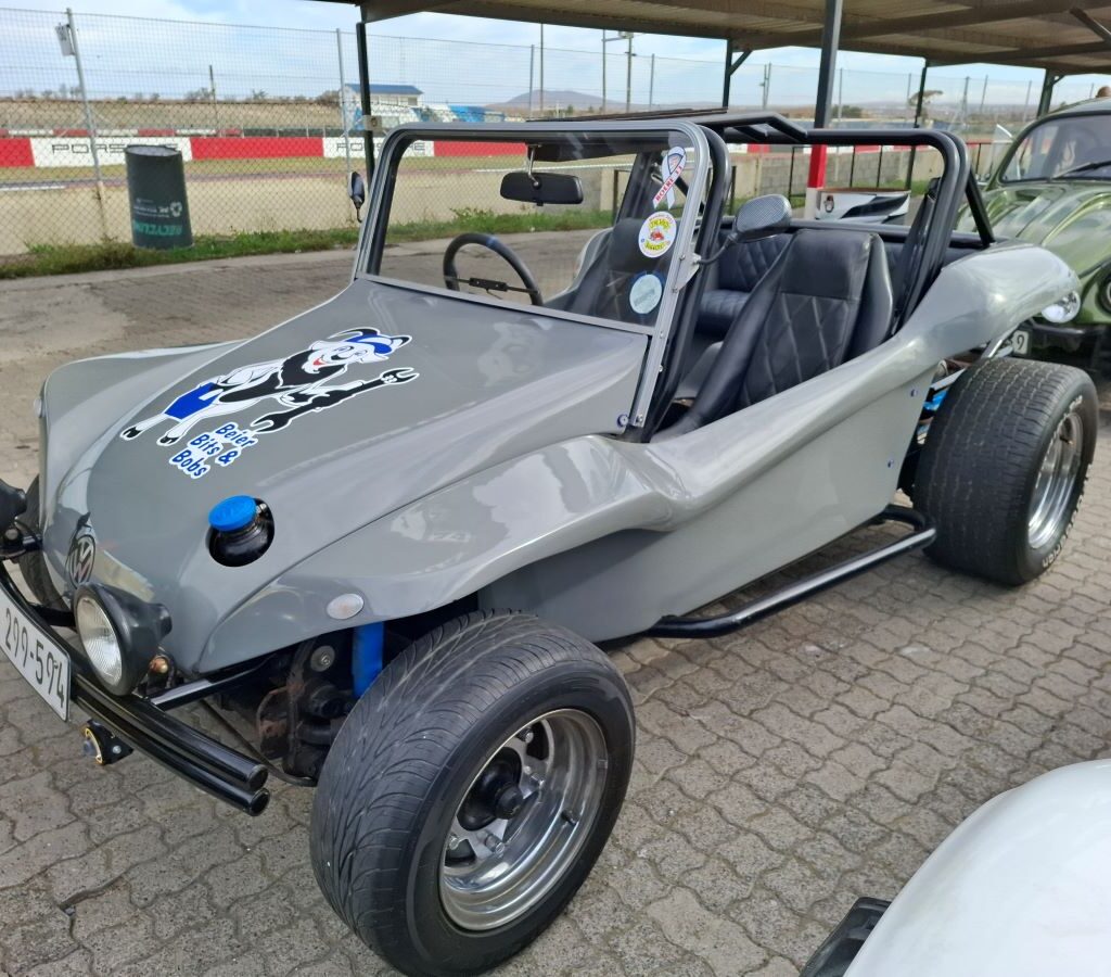 Deon's elegant grey Beamish beach buggy on display at the Wild Buggers Reach for a Dream charity run.