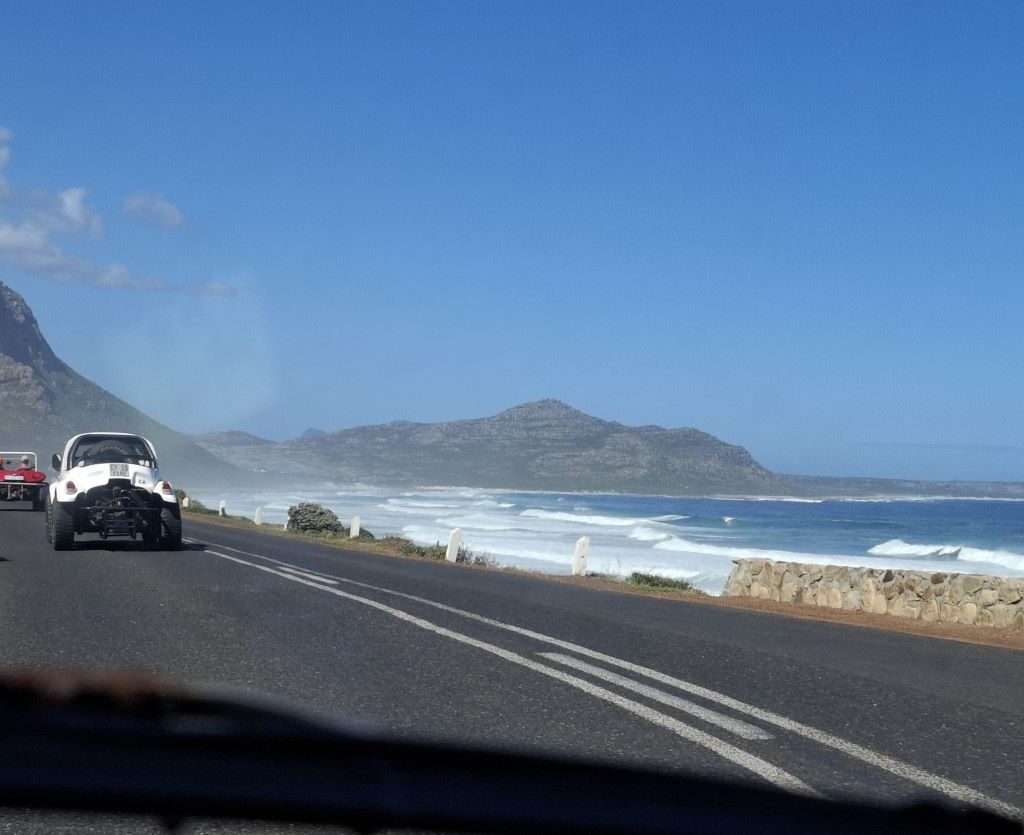 Beach buggies cruising along the coastline during the Cape Buggy Tour 2025.