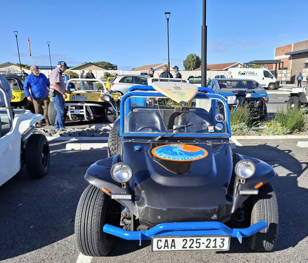 Black Beamish Beach Buggy named The Highway Surfer at Cape Buggy Tour 2025, owned by Clive & Linda.
