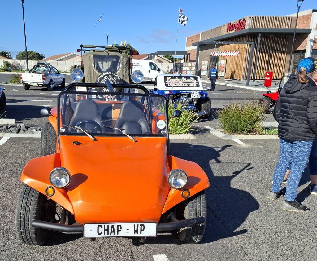 Orange Beamish Beach Buggy at the Cape Buggy Tour 2025, radiating classic VW style and fiberglass flair.