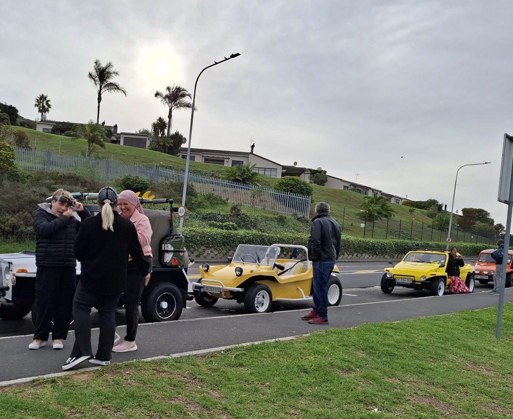 More classic beach buggies and air-cooled VWs, gathered at the Uys Krige Lookout point, ready for Wiehann's Run.