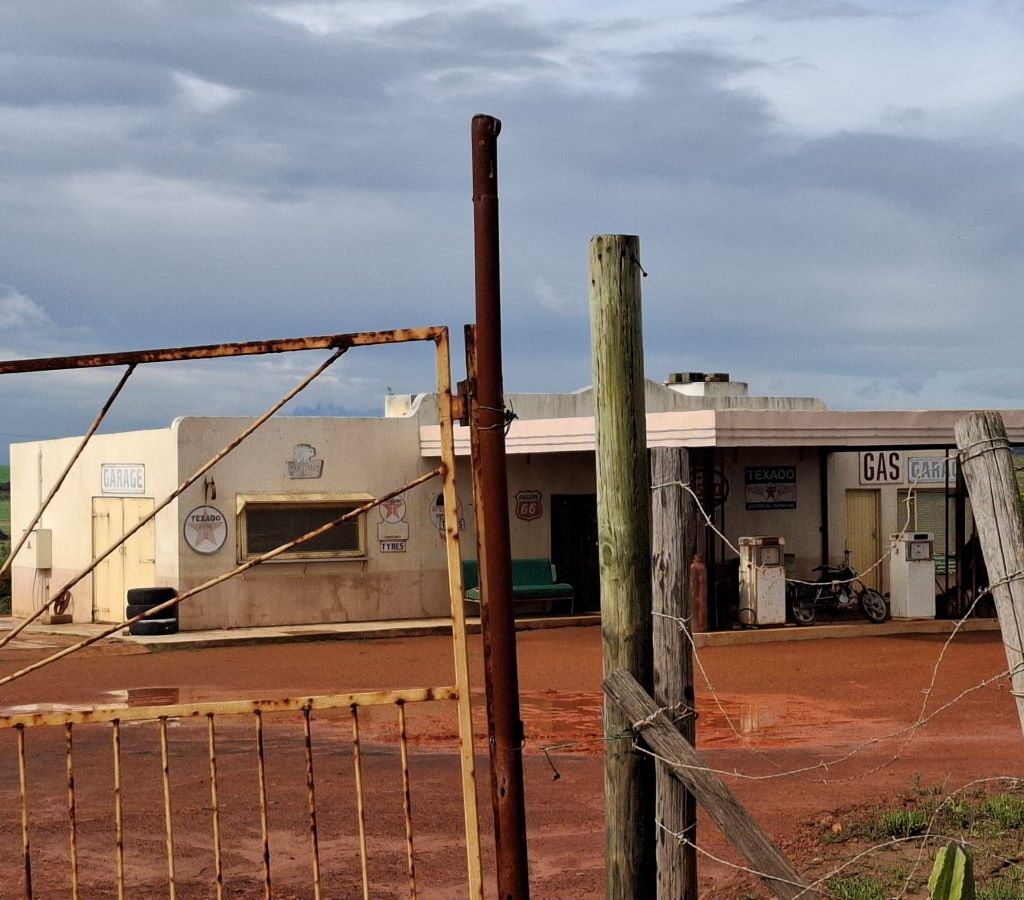 The secret old-school gas station in Philadelphia, a location often used by international movie makers, visited by The Wild Buggers Beach Buggy Club during Tony & Sue's Run.