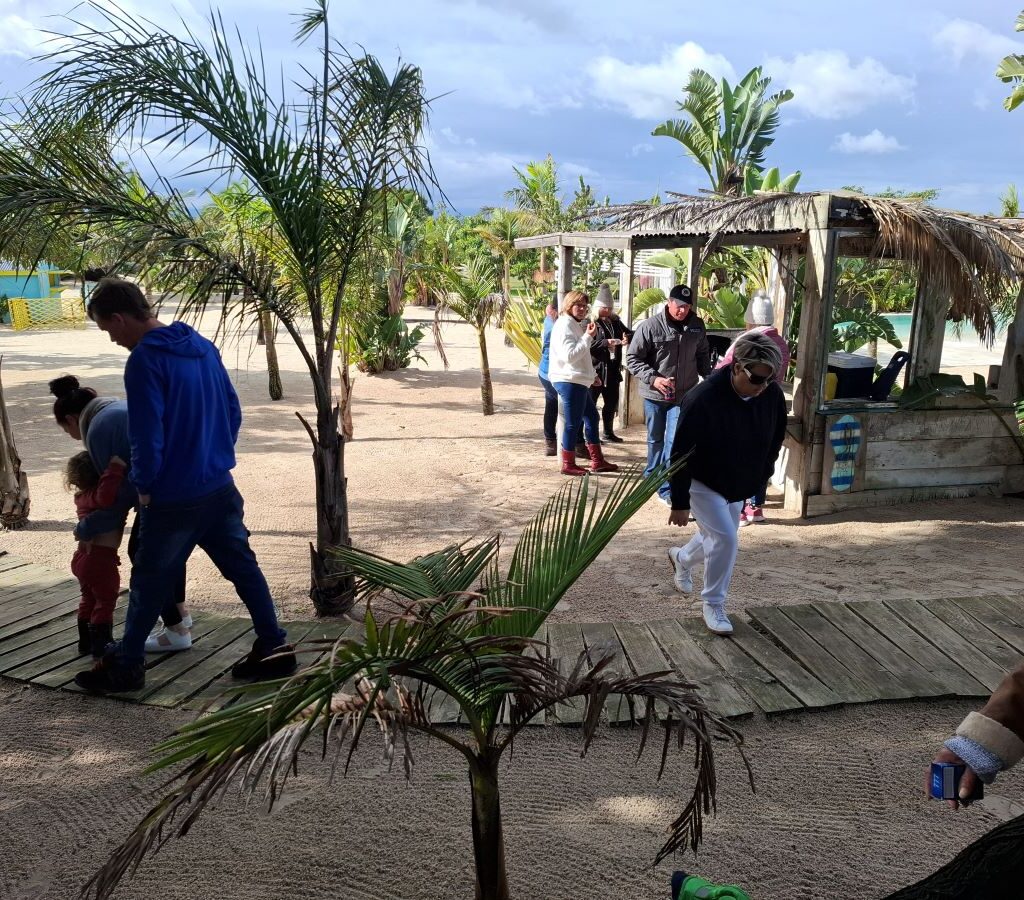 Wild Buggers club members casually walking around and exploring the scenic "Mauritius" destination during Tony & Sue's Run