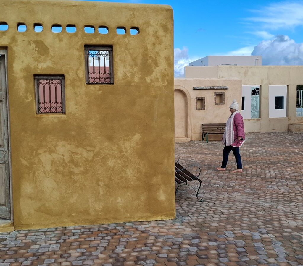 Sam from The Wild Buggers Beach Buggy Club walking through the "Morocco" themed area during Tony & Sue's Run.