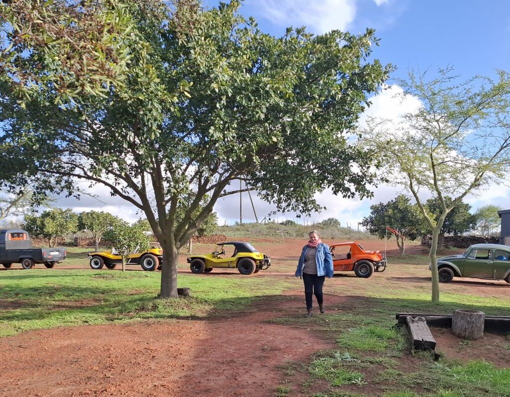 Wild Buggers Beach Buggies and VW air-cooled vehicles parked upon arrival at the "African Savanna" destination during Tony & Sue's Run.