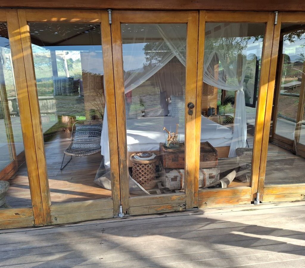 A photo of the unique "see-through house" in the "African Savanna" themed location visited by The Wild Buggers Beach Buggy Club during Tony & Sue's Run.