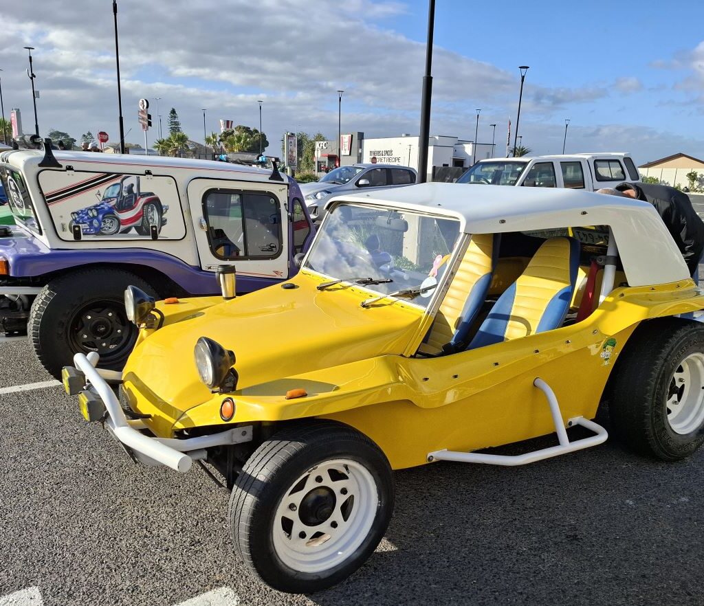 Gideon's yellow VW Air-Cooled Beamish beach buggy with reconditioned engine at Wild Buggers 'Revving Up for the Lens' cruise
