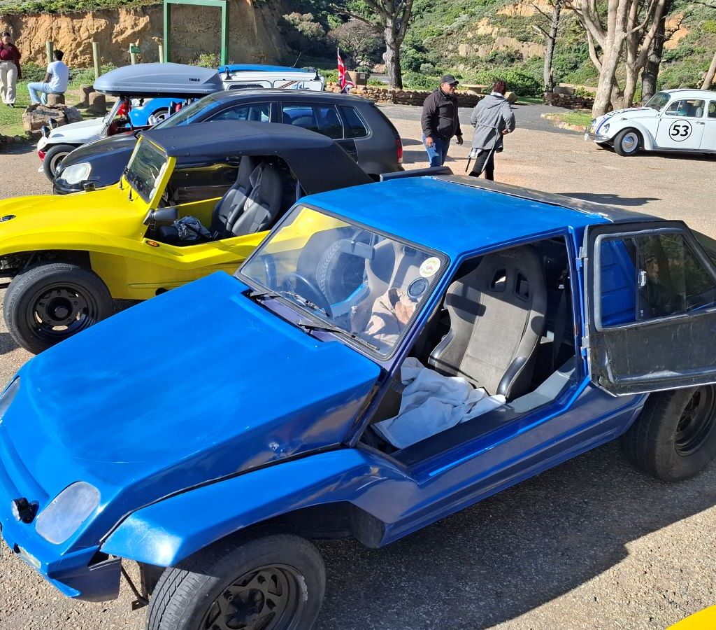 Group of various beach buggies and VWs parked together