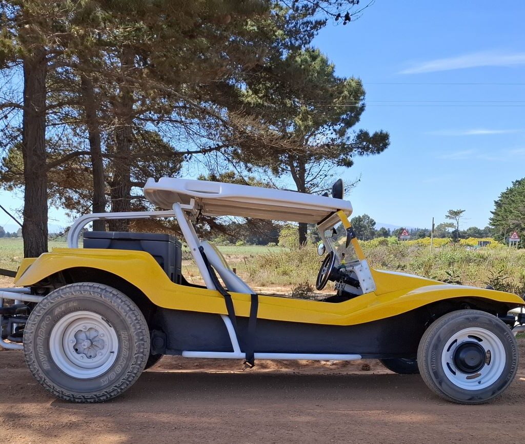 Chris's VW Beach Buggy, named "Zara's Buggy," is pictured during the club's run, which is named after it.