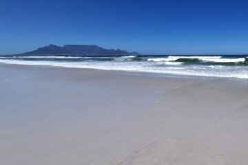 Breathtaking view of the beach, ocean, and Table Mountain from Eerste Steen, the destination of The Wild Buggers VW air cooled run.