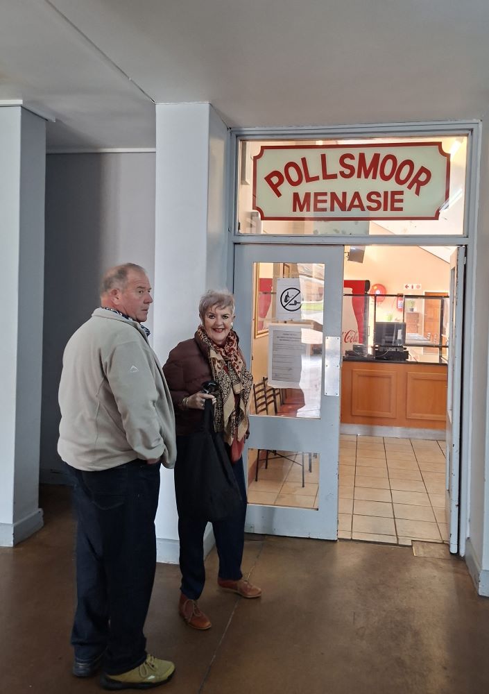 Andre and Jo-ann Gericke ready to head into the Pollsmoor Menasie for breakfast during the From Bars to Battleships run, surrounded by classic VW air-cooled enthusiasts.