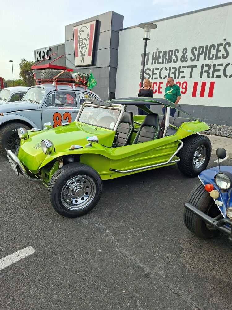 Dan Laarman's metallic green Lolette beach buggy parked at the Bothasig meeting point before heading out on the club run